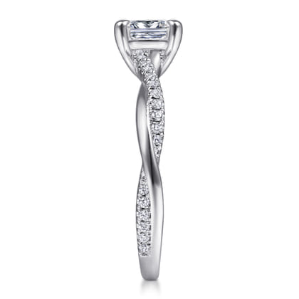 Campana - 14K White Gold Cushion Cut Diamond Engagement Ring