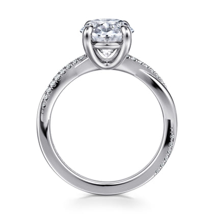 Campana - 14K White Gold Oval Diamond Engagement Ring