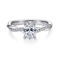 Campana - 14K White Gold Oval Diamond Engagement Ring