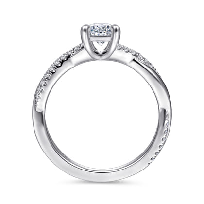 Campana - 14K White Gold Oval Diamond Engagement Ring
