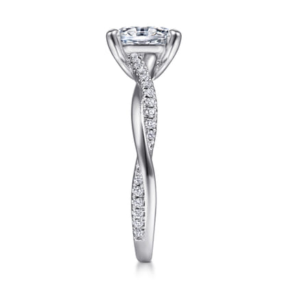 Campana - 14K White Gold Oval Diamond Engagement Ring