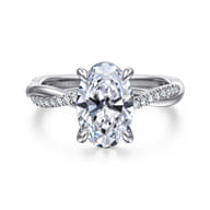 Campana - 14K White Gold Oval Diamond Engagement Ring