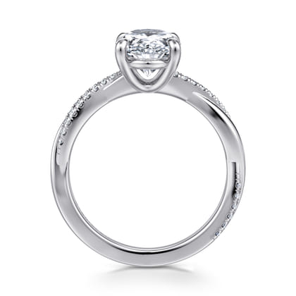 Campana - 14K White Gold Oval Diamond Engagement Ring
