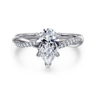 Campana - 14K White Gold Pear ShapeTwisted Diamond Engagement Ring