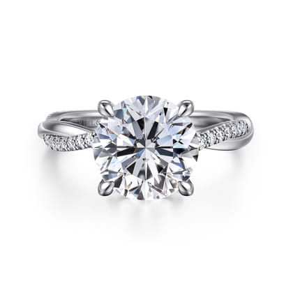 Campana - 14K White Gold Round Diamond Engagement Ring