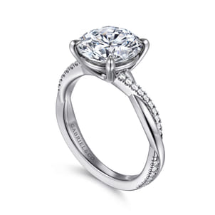 Campana - 14K White Gold Round Diamond Engagement Ring
