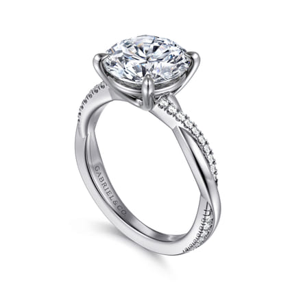 Campana - 14K White Gold Round Diamond Engagement Ring