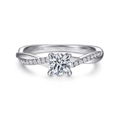 Campana - 14K White Gold Round Diamond Engagement Ring