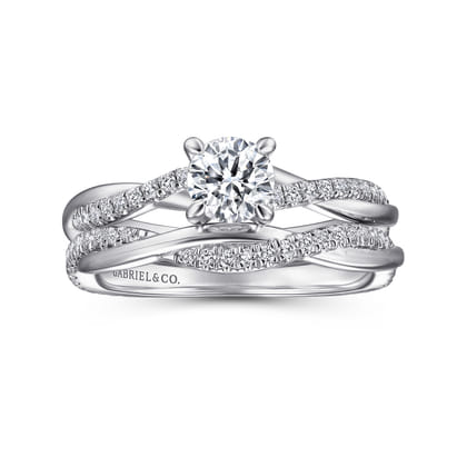 Campana - 14K White Gold Round Diamond Engagement Ring
