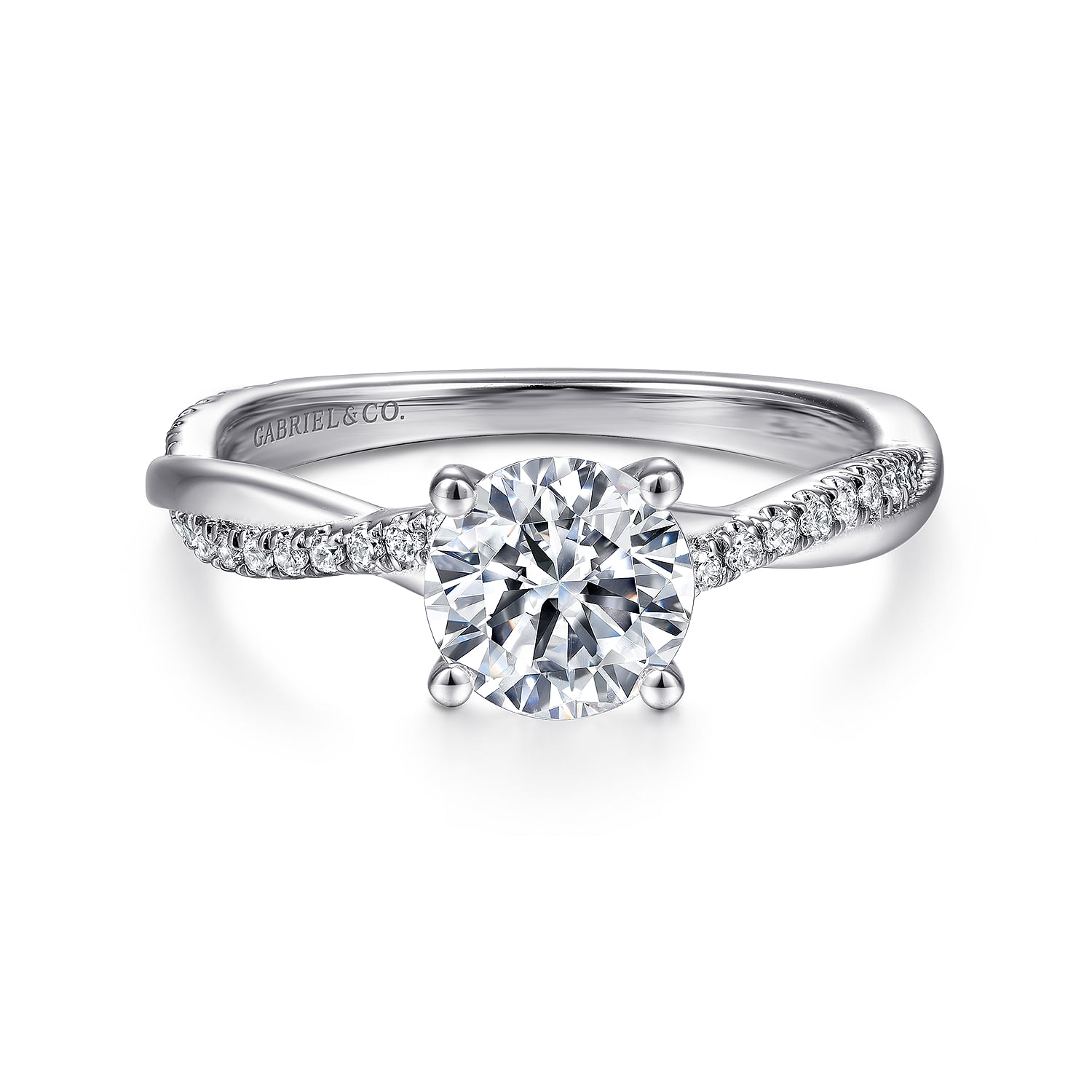 Campana - 14K White Gold Round Diamond Engagement Ring