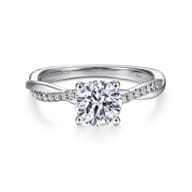 Campana - 14K White Gold Round Diamond Engagement Ring