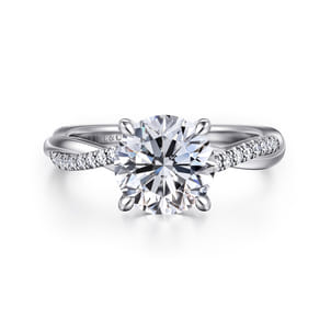 Campana - 14K White Gold Round Diamond Engagement Ring