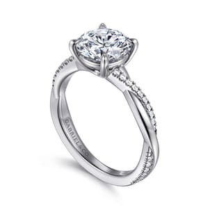 Campana - 14K White Gold Round Diamond Engagement Ring