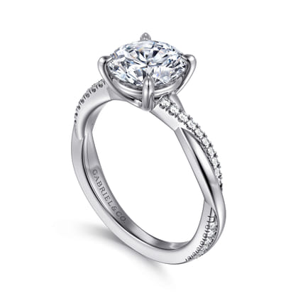 Campana - 14K White Gold Round Diamond Engagement Ring