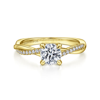 Campana - 14K Yellow Gold Diamond Engagement Ring