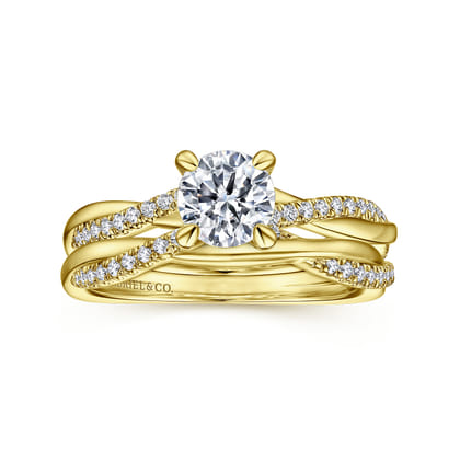 Campana - 14K Yellow Gold Diamond Engagement Ring