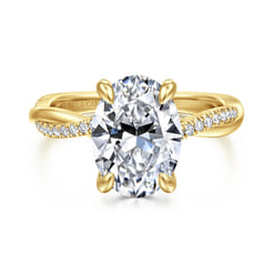 Campana - 14K Yellow Gold Oval Diamond Engagement Ring