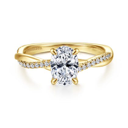 Campana - 14K Yellow Gold Oval Diamond Engagement Ring