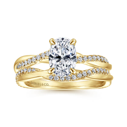 Campana - 14K Yellow Gold Oval Diamond Engagement Ring