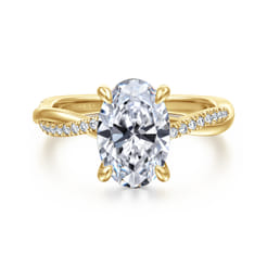 Campana - 14K Yellow Gold Oval Diamond Engagement Ring