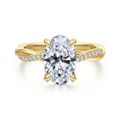 Campana - 14K Yellow Gold Oval Diamond Engagement Ring
