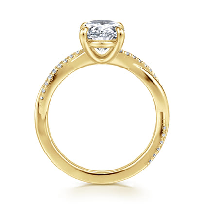 Campana - 14K Yellow Gold Oval Diamond Engagement Ring