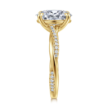 Campana - 14K Yellow Gold Oval Diamond Engagement Ring