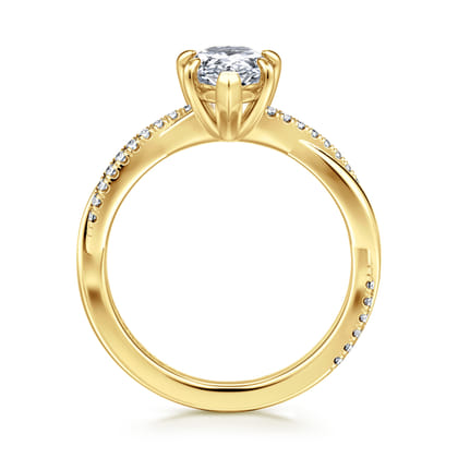 Campana - 14K Yellow Gold Pear Shape Twisted Diamond Engagement Ring