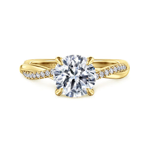 Campana - 14K Yellow Gold Round Twisted Diamond Engagement Ring