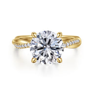 Campana - 14K Yellow Gold Twisted Round Diamond Engagement Ring