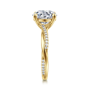 Campana - 14K Yellow Gold Twisted Round Diamond Engagement Ring