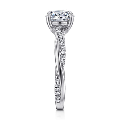 Campana - 18K White Gold Pear Shape Twisted Diamond Engagement Ring