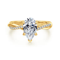 Campana - 18K Yellow Gold Pear Shape Twisted Diamond Engagement Ring