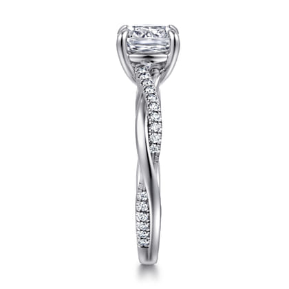 Campana - Platinum Cushion Cut Twisted Diamond Engagement Ring