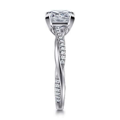 Campana - Platinum Princess Cut Twisted Diamond Engagement Ring