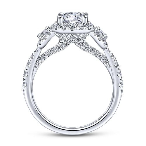 Canarsie - 14K White Gold Round Diamond Engagement Ring - 0.93 ct - Shot 2