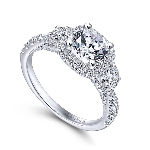 Canarsie - 14K White Gold Round Diamond Engagement Ring - 0.93 ct - Shot 3