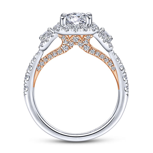 Canarsie - 14K White-Rose Gold Round Diamond Engagement Ring - 0.93 ct - Shot 2