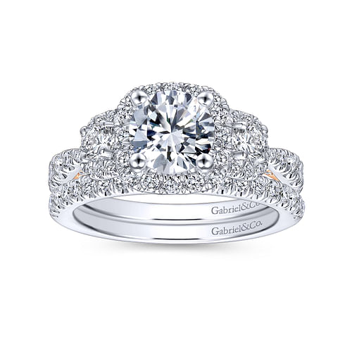 Canarsie - 14K White-Rose Gold Round Diamond Engagement Ring - 0.93 ct - Shot 4