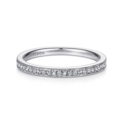 Capri - Vintage Inspired 14K White Gold Micro Pave Diamond Wedding Band