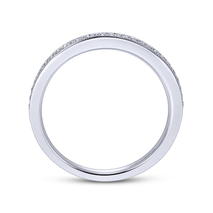 Capri - Vintage Inspired 14K White Gold Micro Pave Diamond Wedding Band