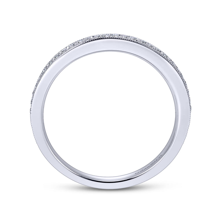 Straight Wedding Ring in 14k White Gold with Round Natural Diamond at Gabriel & Co. - Shot 2