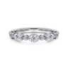 Fancy Wedding Ring in 14k White Gold with Oval Natural Diamond at Gabriel & Co.