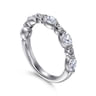 Fancy Wedding Ring in 14k White Gold with Oval Natural Diamond at Gabriel & Co.