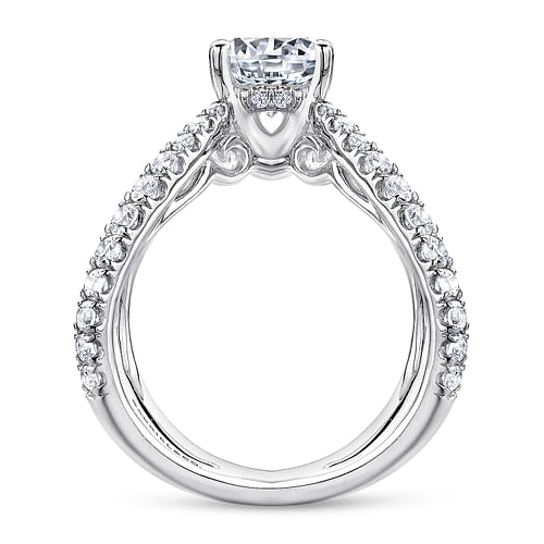 Cara - 14K White Gold Round Diamond Engagement Ring - 0.92 ct - Shot 2