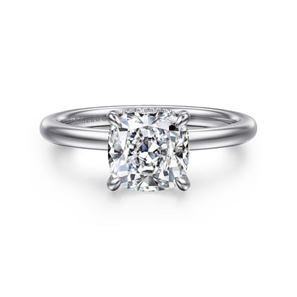 Cari - 14K White Gold Cushion Diamond Engagement Ring