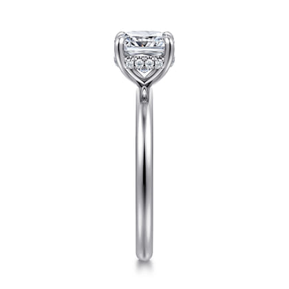 Cari - 14K White Gold Cushion Diamond Engagement Ring
