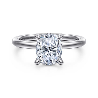 Cari - 14K White Gold Elongated Cushion Diamond Engagement Ring