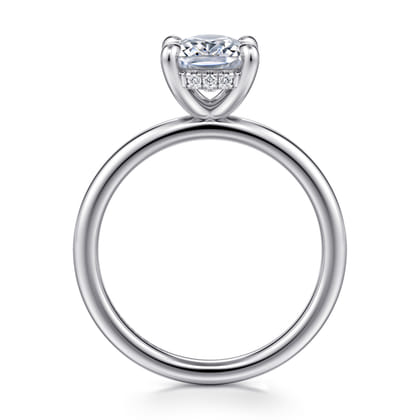 Cari - 14K White Gold Elongated Cushion Diamond Engagement Ring
