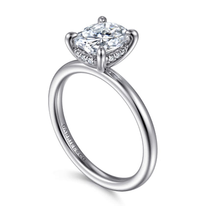 Cari - 14K White Gold Elongated Cushion Diamond Engagement Ring